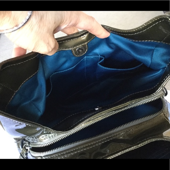 Coach Patent Leather Edie Shoulder Bag, Dark Green - Picture 8 of 11